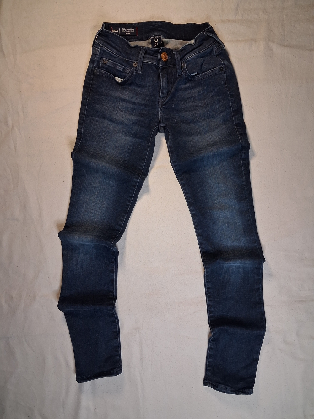 True Religion Size 23 Navy Blue Halle Skinny Jeans